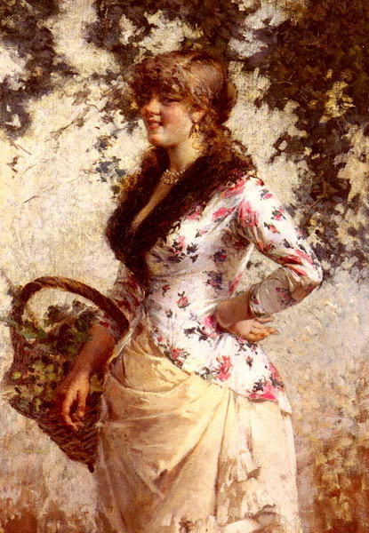 A Young Woman in a Vineyard