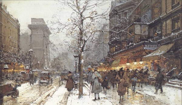 Busy Boulevard under Snow