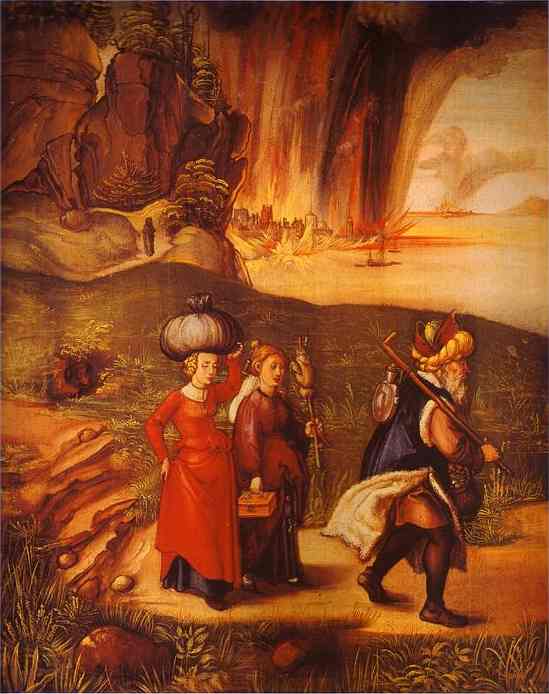 Lot Fleeing with his Daughters from Sodom