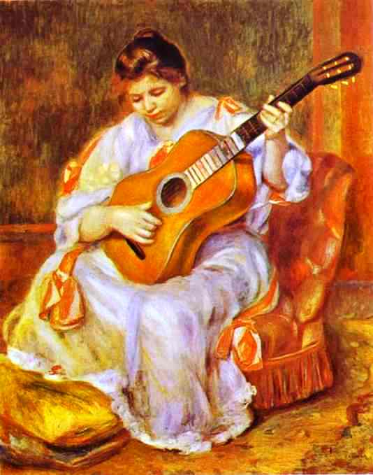 Woman Playing A Guitar