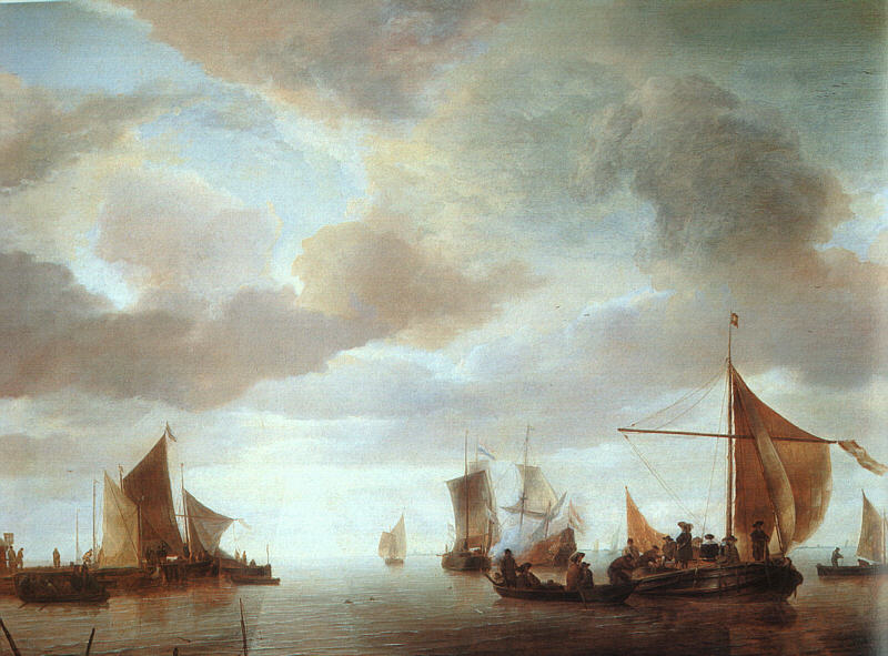 Ships on a Calm Sea, Near Land