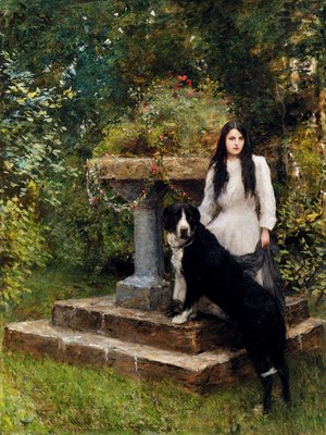 A Young Girl And Her Dog