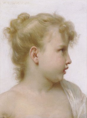 Etude tete de petite fille, Study,head of a little girl