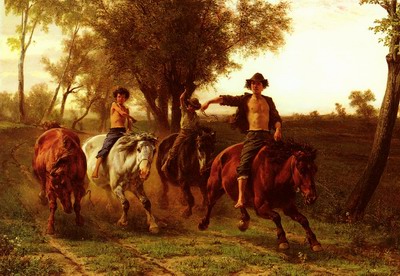 Reitende Zigeunerknaben, riding gypsy boys