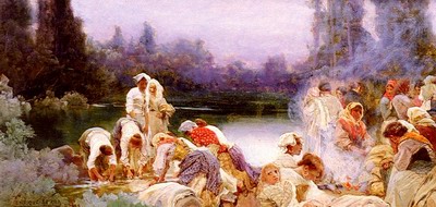 Washerwomen At The Rivers Edge