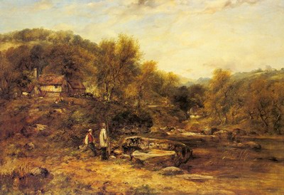 Anglers By A Stream