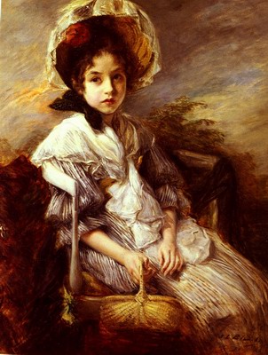 Portrait Of A Girl Seated In A Landscape