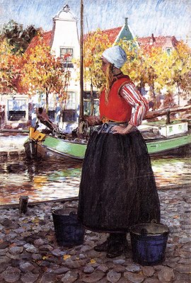 Woman Along Canal, A Young Dutch Girl