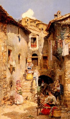 A Roman Courtyard In Summer