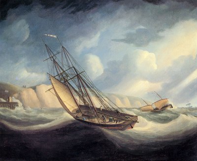 The Rapid Schooner And Deal Lugger off the south foreland