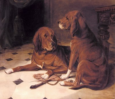 Two Hounds In A Great Hall