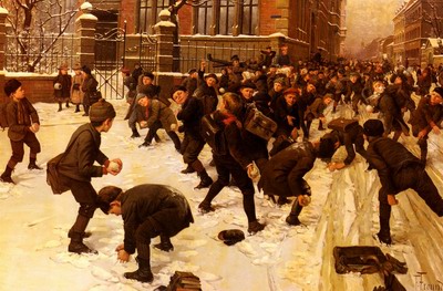 Die Schneeballschlacht, the snowball fight