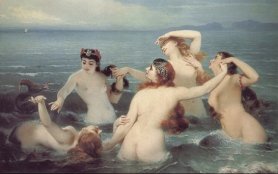 Mermaids Frolicking in the Sea