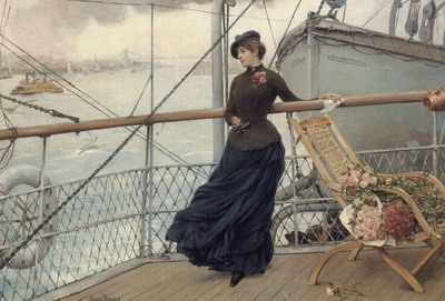 A Scottish Lady On A Boat Arriving In New York