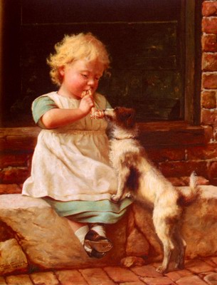 A Young Girl And Her Dog