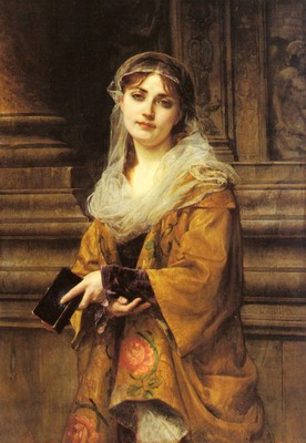 A Young Woman Outside A Church