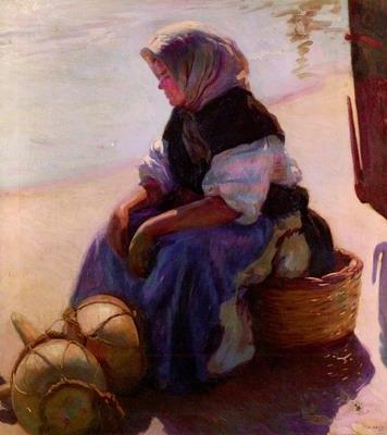 Fisherwoman On The Beach