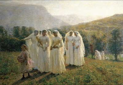 Young Women Going to a Procession