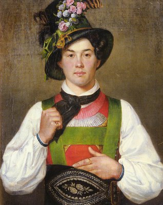 A young man in tyrolean costume