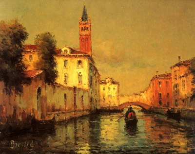 Gondolas On A Venetian Canal