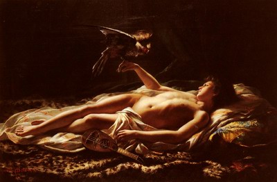 Nu Masculin Avec Faucon, male nude with falcon