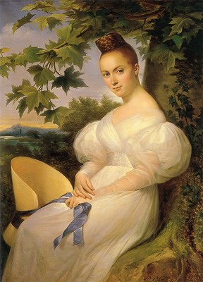 Portrait of a Woman Seated Beneath a Tree