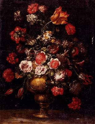 Still Life Of Flowers In A Gilt Vase