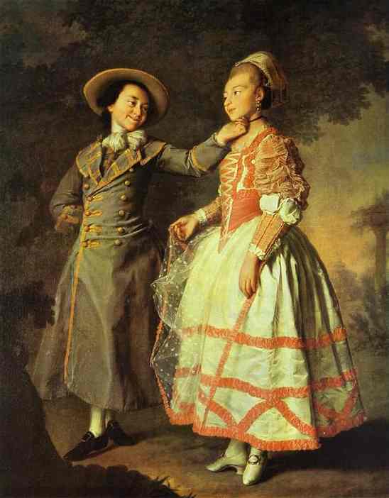 Portrait of E. N. Khruschova and Princess E. N. Khovanskaya. 1773