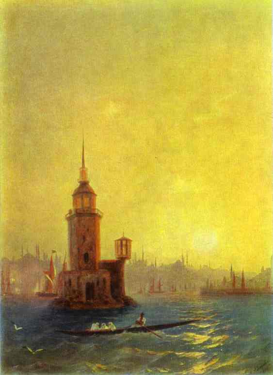 View of the Leander Tower in Constantinople. 1848