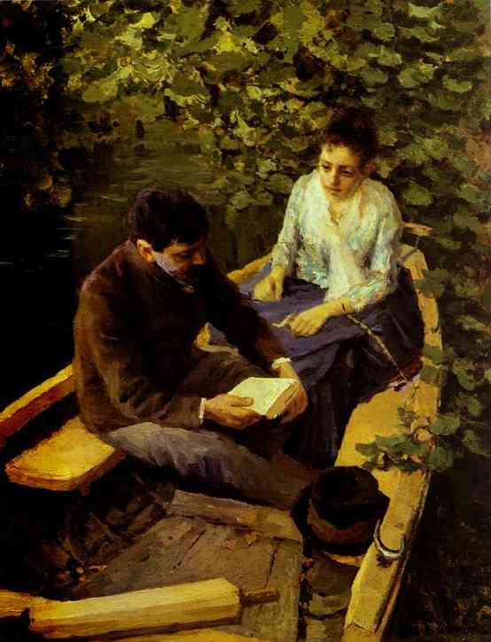 In a Boat (Portrait of the Artist Maria Yakunchikova and Self-Portrait). 1888