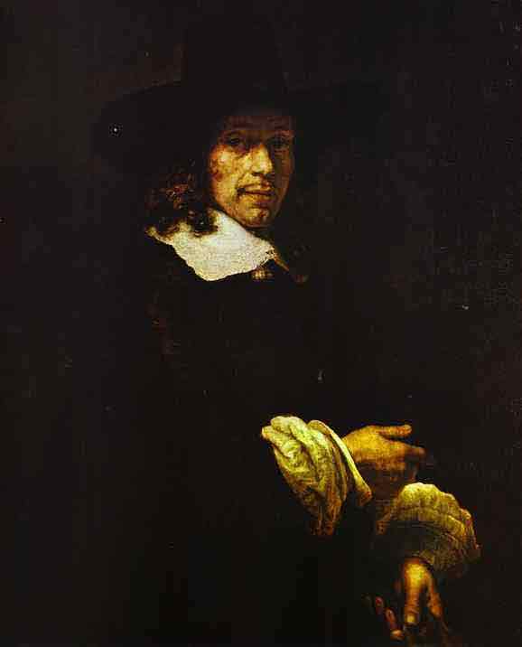 Portrait of a Gentleman with a Tall Hat and Gloves. c. 1660