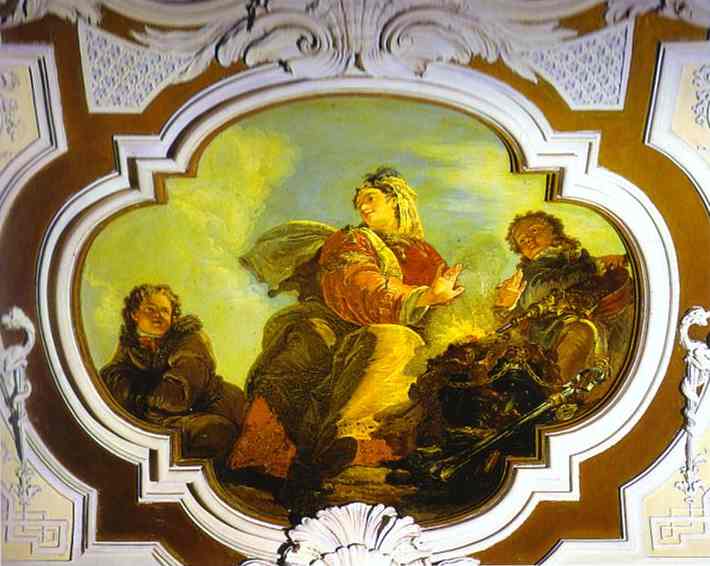 Winter. Fresco in Palazzo Contarini, Venice, Italy.