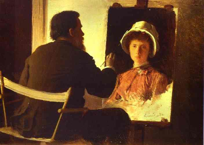 Ivan Kramskoy Working on Portrait of his Daughter. 1884