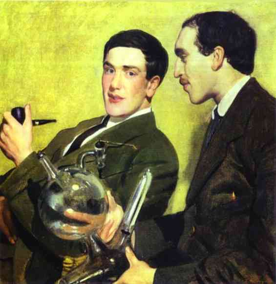 Portrait of Prof. Pyotr Kapitsa and Prof. Nikolai Semyonov. 1921