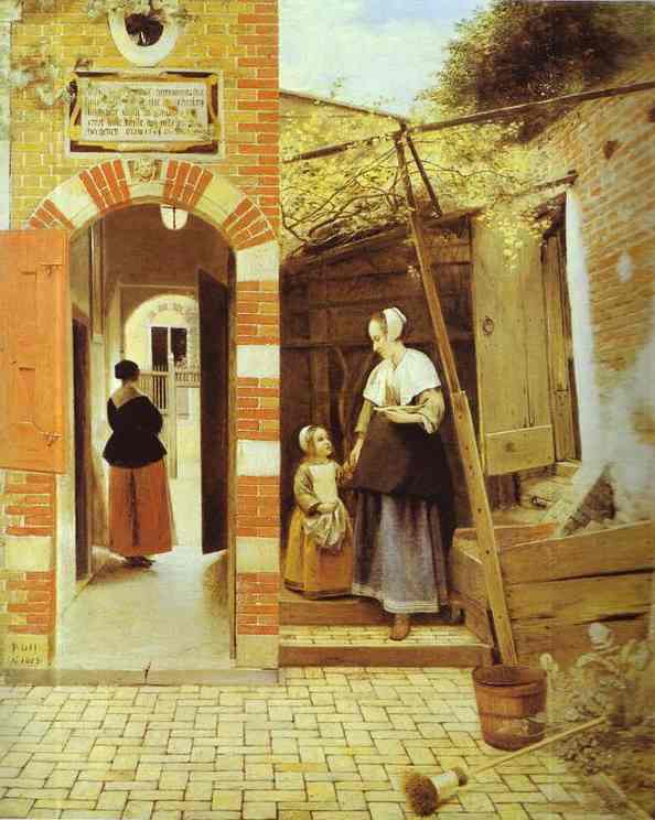 The Courtyard of a House in Delft. 1658