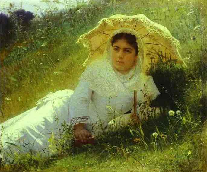 Woman with an Umbrella. (In the Grass. Midday). 1883