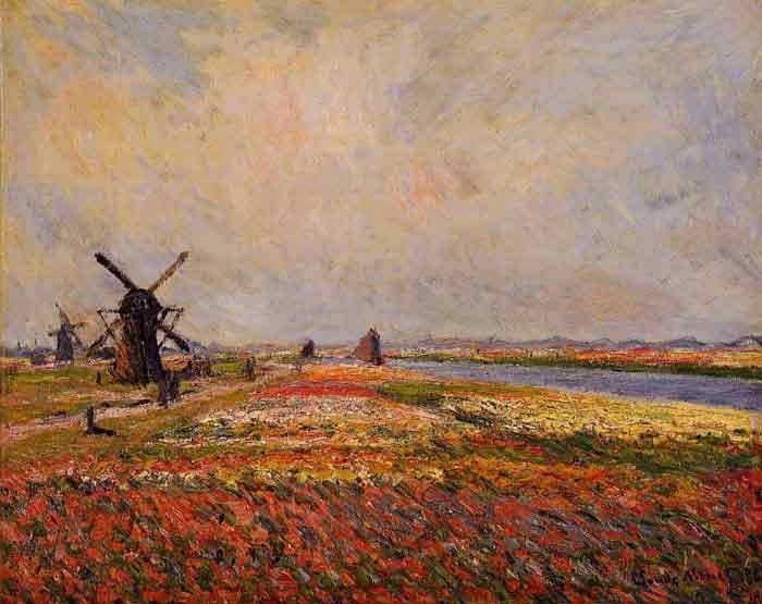 Fields of Flowers and Windmills near Leiden , 1886
