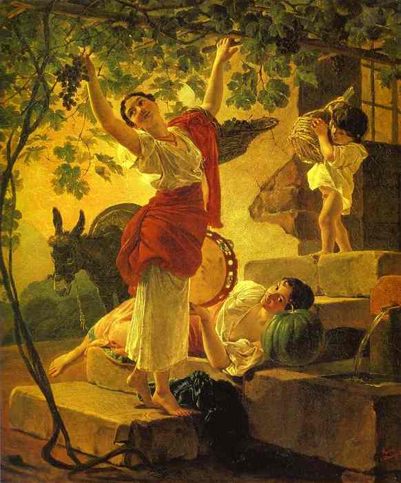 Girl Gathering Grapes in a Suburb of Naples. 1827