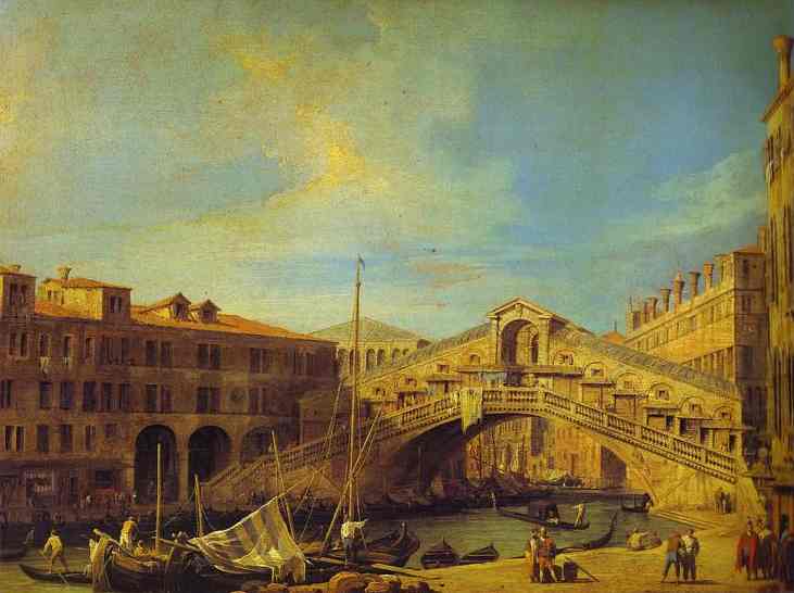 Grand Canal: the Rialto Bridge from the South. c. 1727