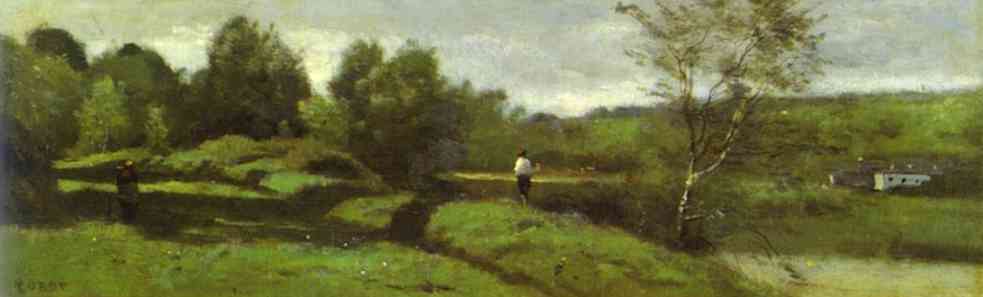 Landscape with a Boy in a White Shirt. c. 1855-1860