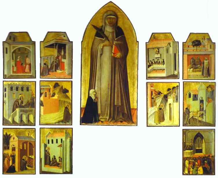 The Blessed Humility and Eleven Stories from Her Life.Galleria degli Uffizi, Florence, Italy.