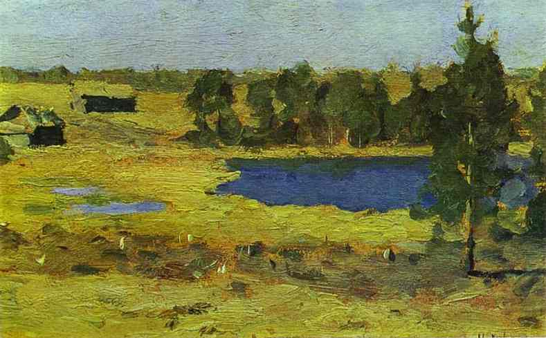 The Lake. Barns at the Edge of a Forest. 1898