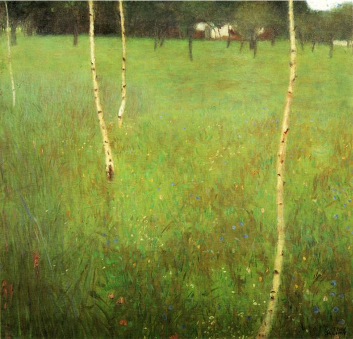 Farmhouses with Birch Trees. 1900