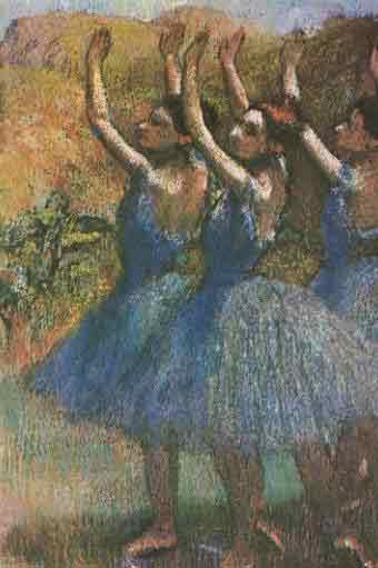Three Dancers in Violet Tutues