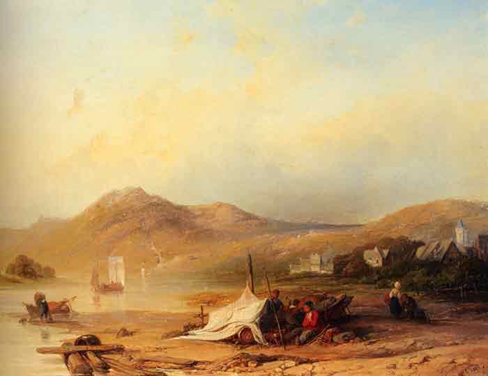 View Of A Village Along A River, Germany, 1842