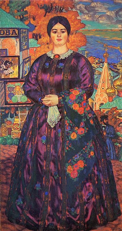 Oil painting: A Merchant Wife. 1915