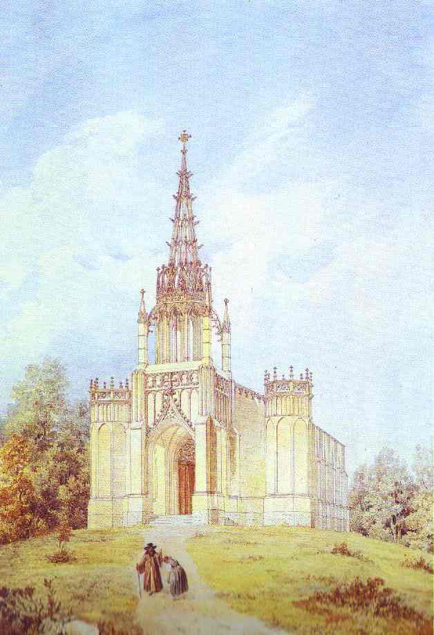 Oil painting:Church of St. Catherine in Pargolovo. C.1831