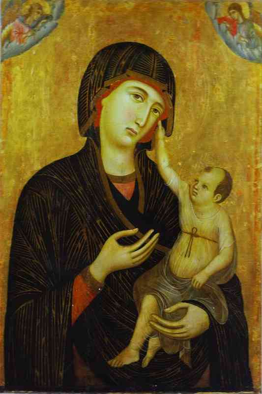 Oil painting:Crevole Madonna. c. 1280