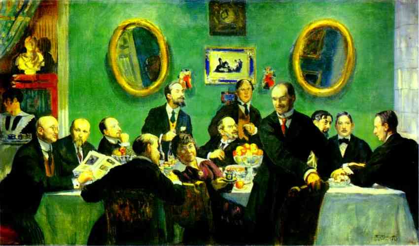 Oil painting: Group Portrait of the World of Art Artists. Sketch. 1916