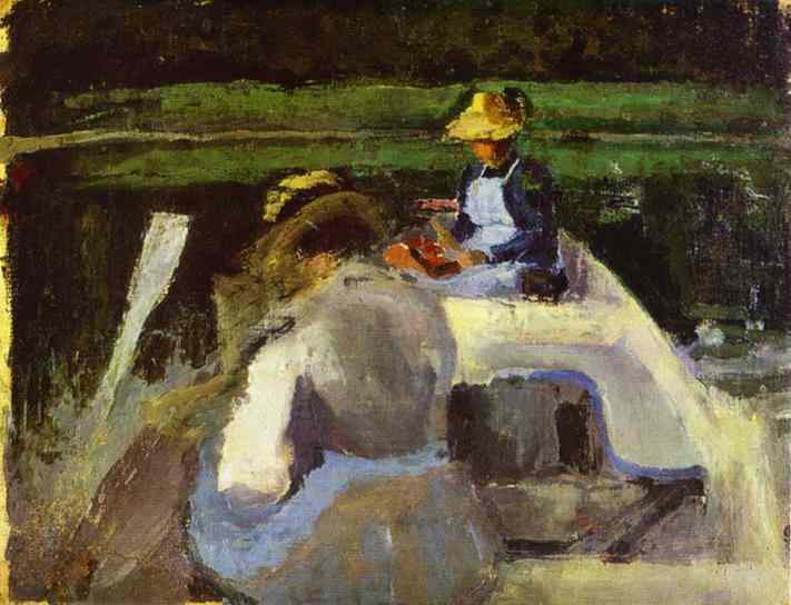 Oil painting:In a Boat. 1892